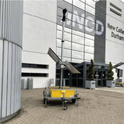 Solar Intelligent Panel in front of the Durham College. Portable Solar CCTV.