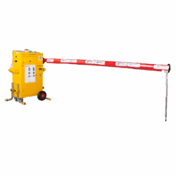 Solar Powered Yellow Barrier with a red and white arm