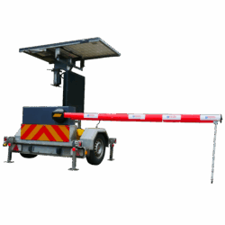 The MVIS Incursion VMS is a VMS with ANPR and Barrier connected on a trailer
