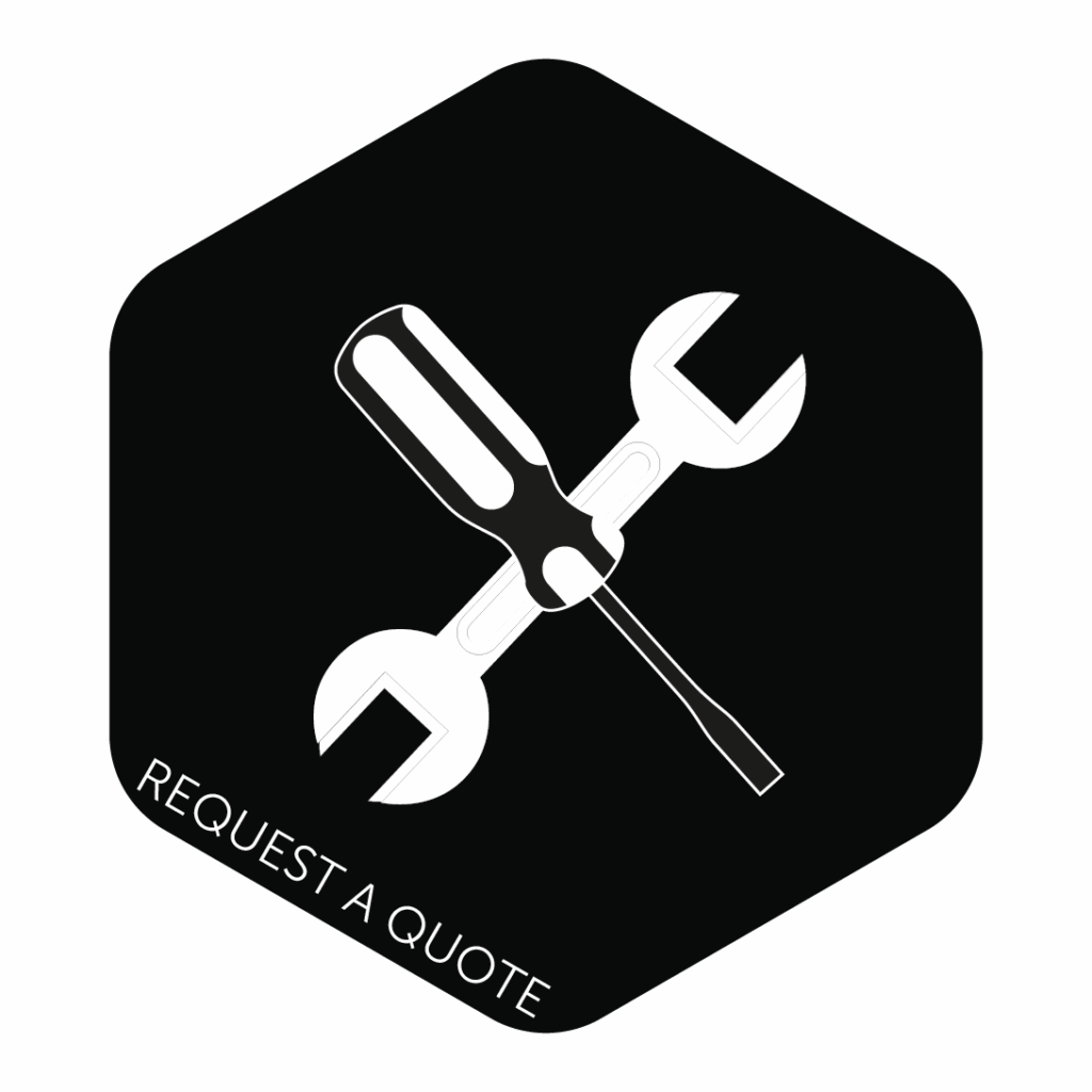 Screwdriver in a black hexagon with soft edges