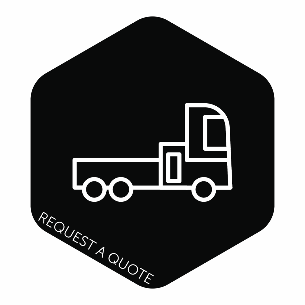 Truck on a black hexagon with rounded edges